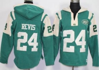 Nike New York Jets #24 Darrelle Revis Green Player Winning Method Pullover NFL Hoodie