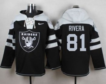 Nike Oakland Raiders #81 Mychal Rivera Black Player Pullover NFL Hoodie