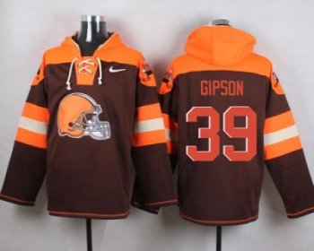 Nike Cleverland Browns #39 Tashaun Gipson Brown Player Pullover NFL Hoodie