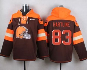 Nike Cleverland Browns #83 Brian Hartline Brown Player Pullover NFL Hoodie