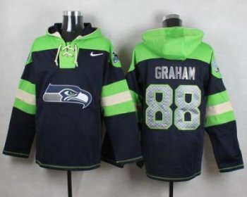 Nike Seattle Seahawks #88 Jimmy Graham Steel Blue Player Pullover NFL Hoodie