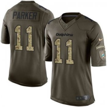 Nike Miami Dolphins #11 DeVante Parker Green Men's Stitched NFL Limited Salute To Service Jersey