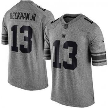 Nike New York Giants #13 Odell Beckham Jr Gray Men's Stitched NFL Limited Gridiron Gray Jersey