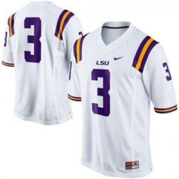 LSU Tigers #3 Odell Beckham Jr White Stitched NCAA Jersey