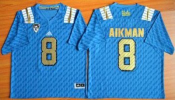 UCLA Bruins #8 Troy Aikman Blue PAC-12 Patch Stitched NCAA Jersey