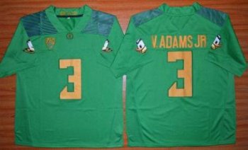 Oregon Ducks #3 Vernon Adams Jr. Green Stitched NCAA Jersey