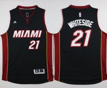 Miami Heat #21 Hassan Whiteside Black Stitched NBA Jersey