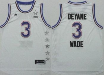 2015 NBA All-Star Eastern Conference Miami Heat #3 Dwyane Wade White Stitched NBA Jersey