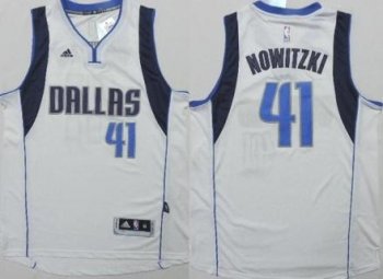 Dallas Mavericks 41 Dirk Nowitzki White Stitched Revolution 30 NBA Jersey 2015 New Style