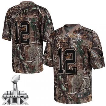 Nike Patriots #12 Tom Brady Camo Super Bowl XLIX Men's Stitched NFL Realtree Elite Jersey