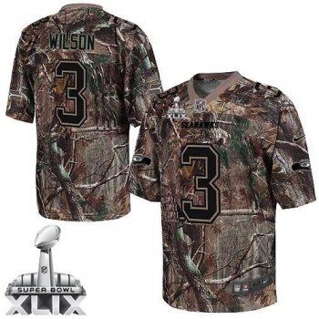 Nike Seahawks #3 Russell Wilson Camo Super Bowl XLIX Men's Stitched NFL Realtree Elite Jersey