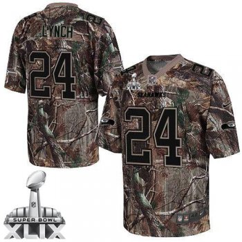 Nike Seahawks #24 Marshawn Lynch Camo Super Bowl XLIX Men's Stitched NFL Realtree Elite Jersey