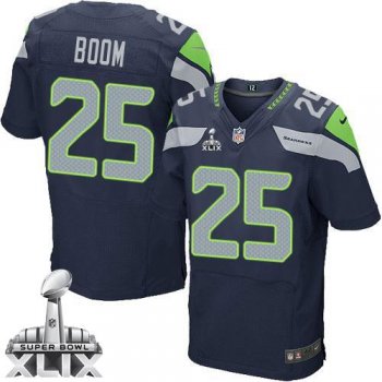 Nike Seahawks #25 Richard Sherman Steel Blue Team Color Super Bowl XLIX Men's Stitched NFL Legion of Boom Elite Jersey