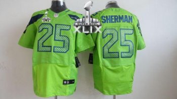 Nike Seahawks #25 Richard Sherman Green Alternate Super Bowl XLIX Men's Stitched NFL Elite Jersey