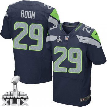 Nike Seahawks #29 Earl Thomas III Steel Blue Team Color Super Bowl XLIX Men's Stitched NFL Legion of Boom Elite Jersey