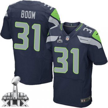 Nike Seahawks #31 Kam Chancellor Steel Blue Team Color Super Bowl XLIX Men's Stitched NFL Legion of Boom Elite Jersey