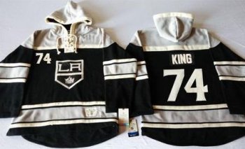 Los Angeles Kings #74 Dwight King Black Sawyer Hooded Sweatshirt Stitched NHL Jersey