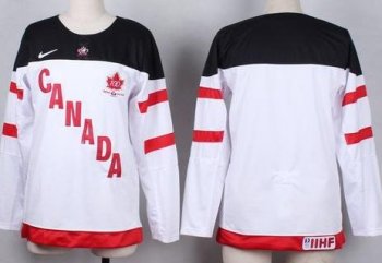 Women's Olympic CA. Blank White 100th Anniversary Stitched NHL Jersey