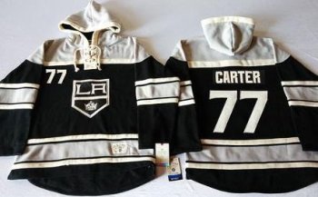 Los Angeles Kings #77 Jeff Carter Black Sawyer Hooded Sweatshirt Stitched NHL Jersey