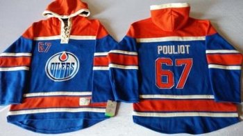 Edmonton Oilers #67 Benoit Pouliot Light Blue Sawyer Hooded Sweatshirt Stitched NHL Jersey