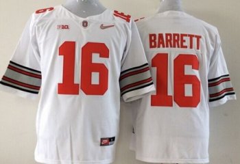 Ohio State Buckeyes #16 J. T. Barrett White Diamond Quest Stitched NCAA Jersey