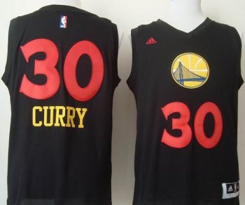 Golden State Warriors #30 Stephen Curry Black Fashion Stitched NBA Jersey