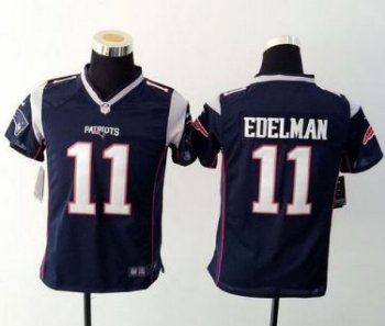 Youth Nike New England Patriots #11 Julian Edelman Navy Blue Team Color Stitched NFL New Elite Jersey