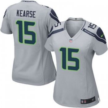 Women Nike Seattle Seahawks #15 Jermaine Kearse Grey Alternate Stitched NFL Elite Jersey