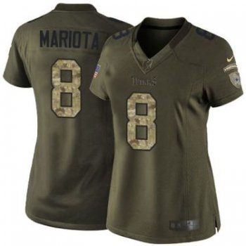 Women Nike Tennessee Titans #8 Marcus Mariota Green Stitched NFL Limited Salute To Service Jersey