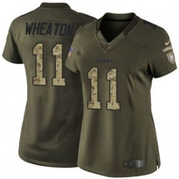 Women Nike Pittsburgh Steelers #11 Markus Wheaton Green Stitched NFL Limited Salute To Service Jersey