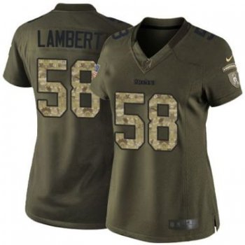 Women Nike Pittsburgh Steelers #58 Jack Lambert Green Stitched NFL Limited Salute To Service Jersey