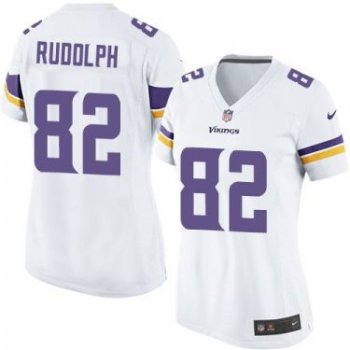 Women Nike Minnesota Vikings #82 Kyle Rudolph White Stitched NFL Elite Jersey