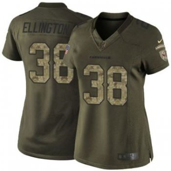 Women Nike Arizona Cardinals #38 David Johnson Green Stitched NFL Limited Salute To Service Jersey