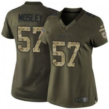 Women Nike Baltimore Ravens #57 C.J. Mosley Green Stitched NFL Limited Salute To Service Jersey