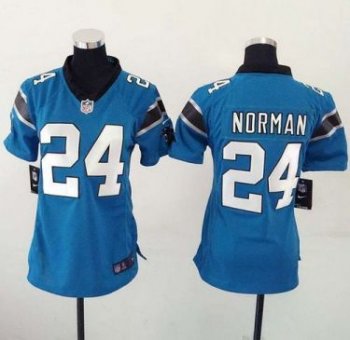 Women Nike Carolina Panthers #24 Josh Norman Blue Alternate Stitched NFL Elite Jersey