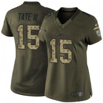 Women Nike Detroit Lions #15 Golden Tate III Green Stitched NFL Limited Salute To Service Jersey