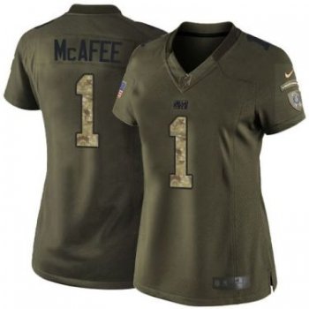 Women Nike Indianapolis Colts #1 Pat McAfee Green Stitched NFL Limited Salute To Service Jersey