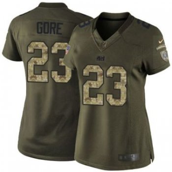 Women Nike Indianapolis Colts #23 Frank Gore Green Stitched NFL Limited Salute to Service Jersey