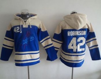 Los Angeles Dodgers #42 Jackie Robinson Blue Sawyer Hooded Sweatshirt MLB Hoodie