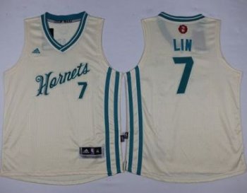 Charlotte Hornets #7 Jeremy Lin Cream 2015-2016 Christmas Day Stitched NBA Jersey