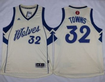 Minnesota Timberwolves #32 Karl-Anthony Towns Cream 2015-2016 Christmas Day Stitched NBA Jersey