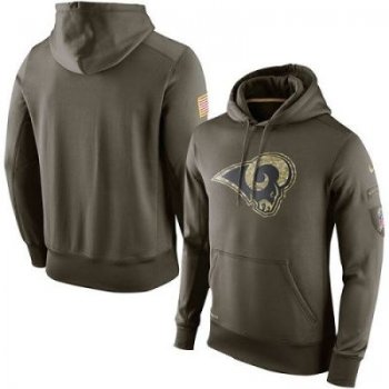 Men's St.Louis Rams Nike Olive Salute To Service KO Performance Hoodie