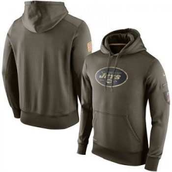 Men's New York Jets Nike Olive Salute To Service KO Performance Hoodie