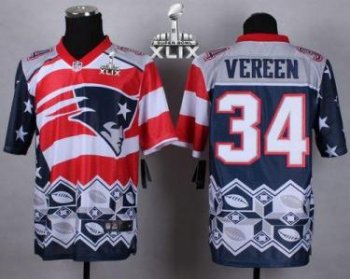 Nike New England Patriots #34 Shane Vereen Navy Blue Super Bowl XLIX Men's Stitched NFL Elite Noble Fashion Jersey