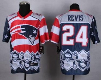 Nike New England Patriots #24 Darrelle Revis Navy Blue Men's Stitched NFL Elite Noble Fashion Jersey