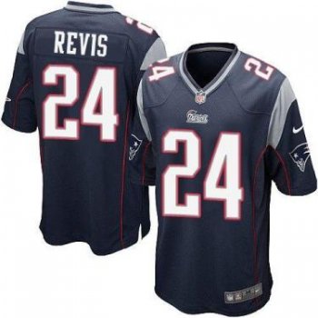 Nike New England Patriots #24 Darrelle Revis Navy Blue Team Color Men's Stitched NFL Game Jersey