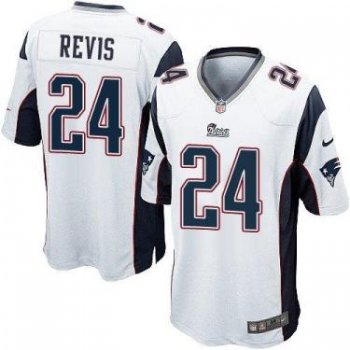 Nike New England Patriots #24 Darrelle Revis White Men's Stitched NFL Game Jersey