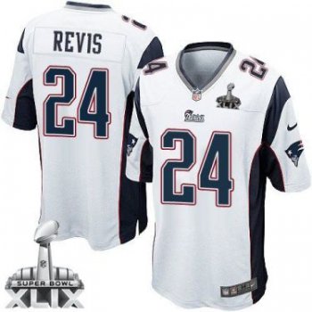 Nike New England Patriots #24 Darrelle Revis White Super Bowl XLIX Men's Stitched NFL Game Jersey