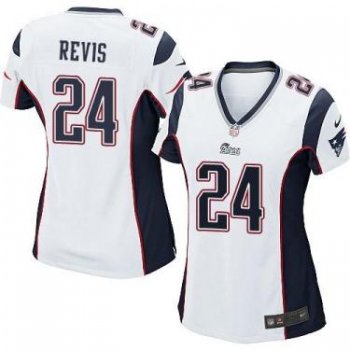 Women's Nike New England Patriots #24 Darrelle Revis White Stitched NFL Jersey