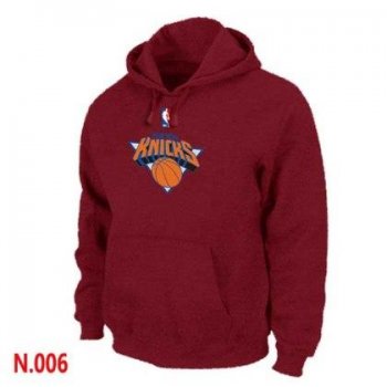 Mens New York Knicks Red Pullover Hoodie